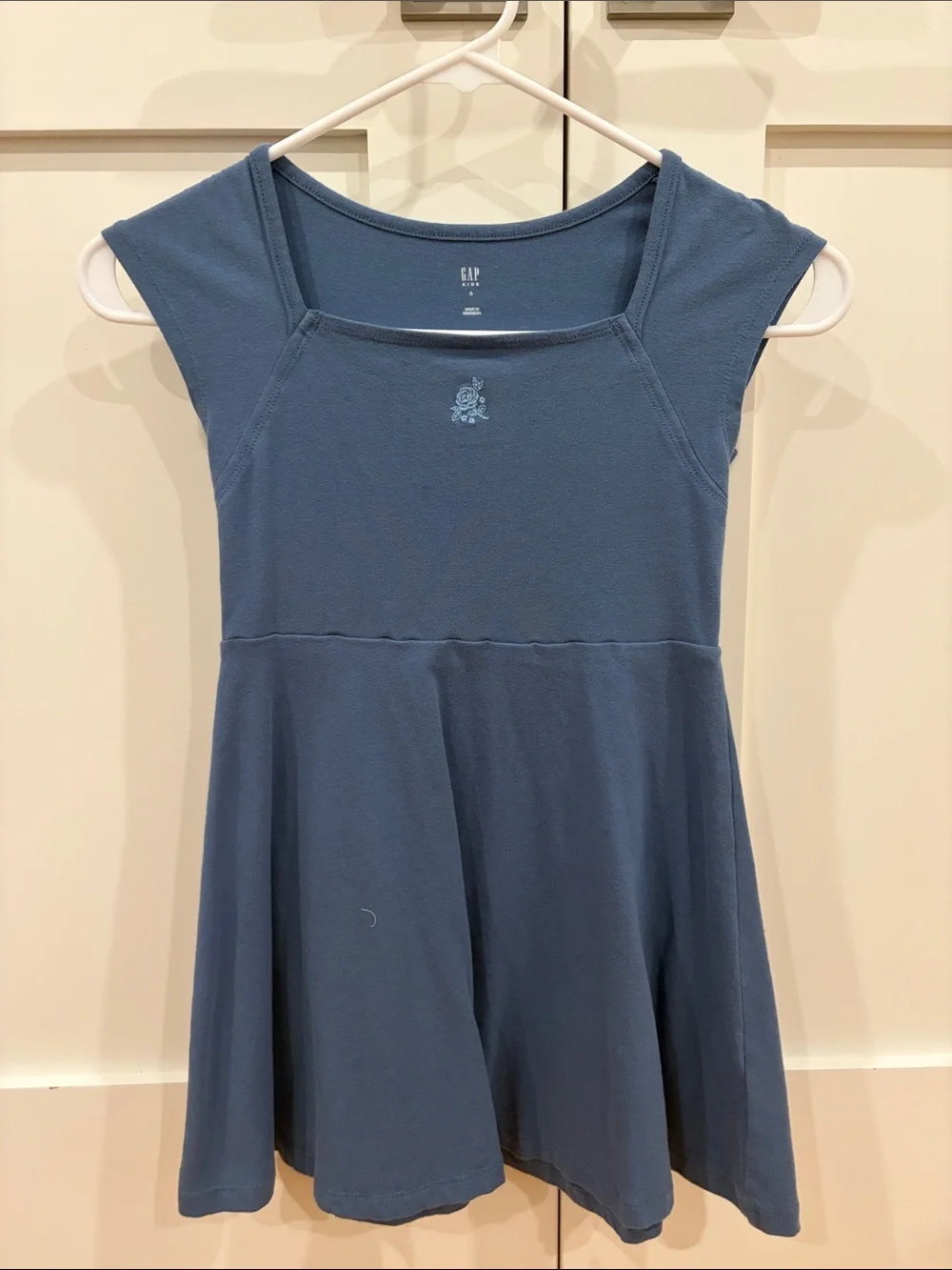 GAP Dusty Blue Cap Sleeve Skater Dress